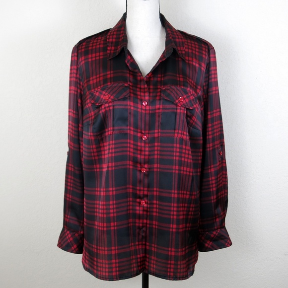 Jones New York Tops - Jones New York Plus Size Red Plaid Shirt Size 1X